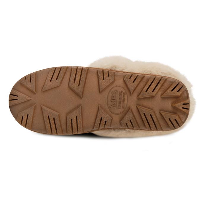 Isotoner® Ladies Genuine Suede Bootie With Fur Cuff & Lining Tan Extra Image 5